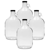 4 Pack Glass Bottle Demijohn 5lt with screw Cap/ Carboy image